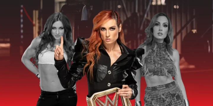 Becky Lynch collage in the gym