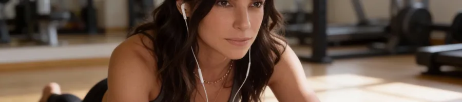 Sandra working out in the gym