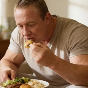 Markus eating his lunch