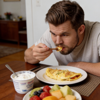 Magnus Carlsen taking caffeine pill and lunch