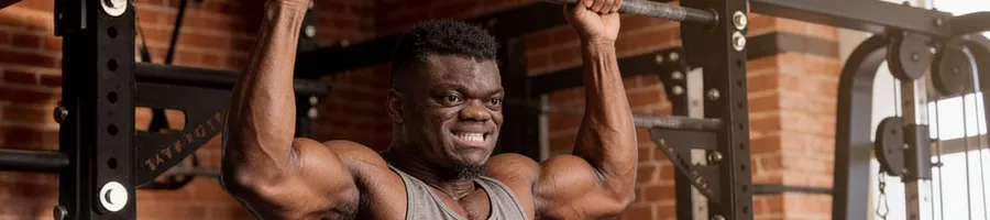 Blessing doing a pull up