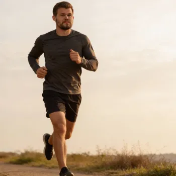 Magnus Carlsen running outdoors