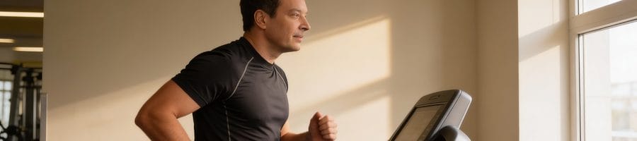 Jimmy Fallon running on a treadmill