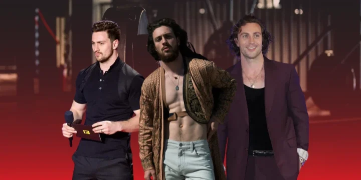 Aaron Taylor-Johnson collage in the gym