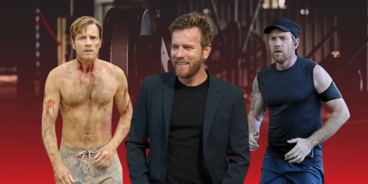 Ewan McGregor collage in the gym