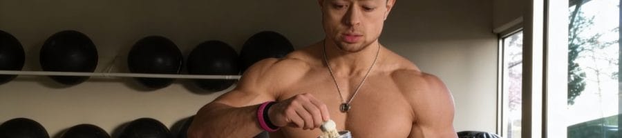 Matt Ogus having his protein supplement.