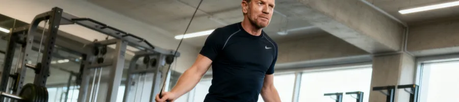 Ewan McGregor doing a jump rope exercise