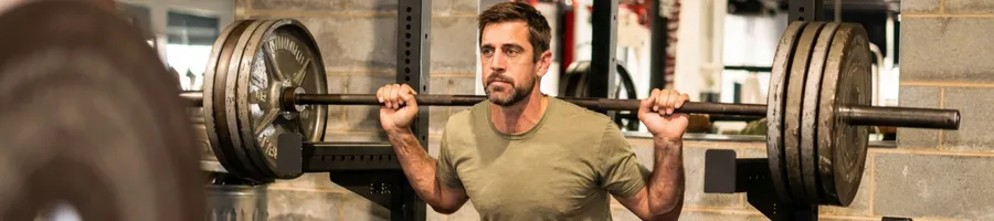 Aaron Rodgers doing squat.