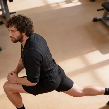 Aaron doing a lunge exercise