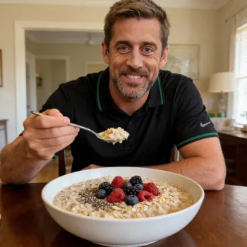 Aaron Rodgers eating breakfast