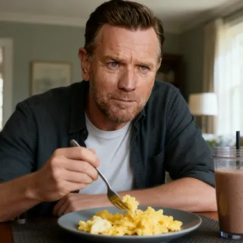 Ewan eating healthy meal for breakfast