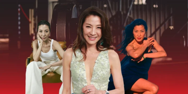 Michelle Yeoh collage in the gym