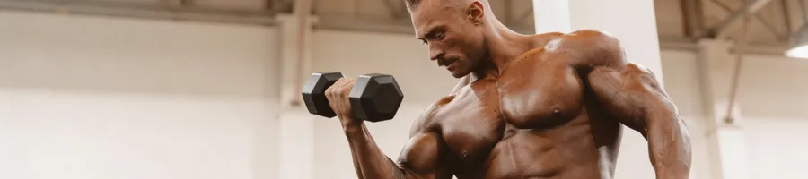 Chris doing a very heavy arm workout routine